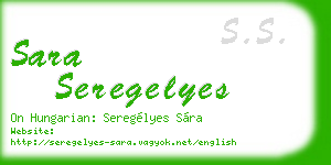 sara seregelyes business card